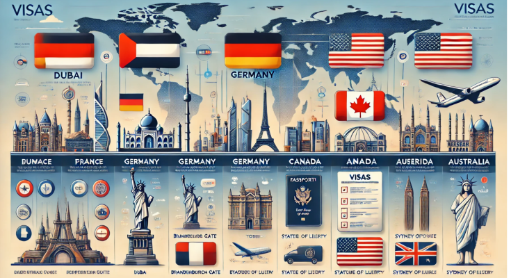 Guide to Applying for Visas to Dubai, Germany, France, Canada, America, and Australia